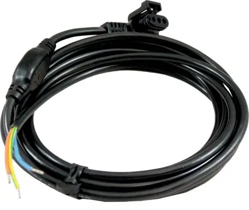 Anschlusskabel mit Stecker für eine Wasserpumpe, gezeigt mit mehreren Kabeln in verschiedenen Farben. Hersteller ist Wolf.